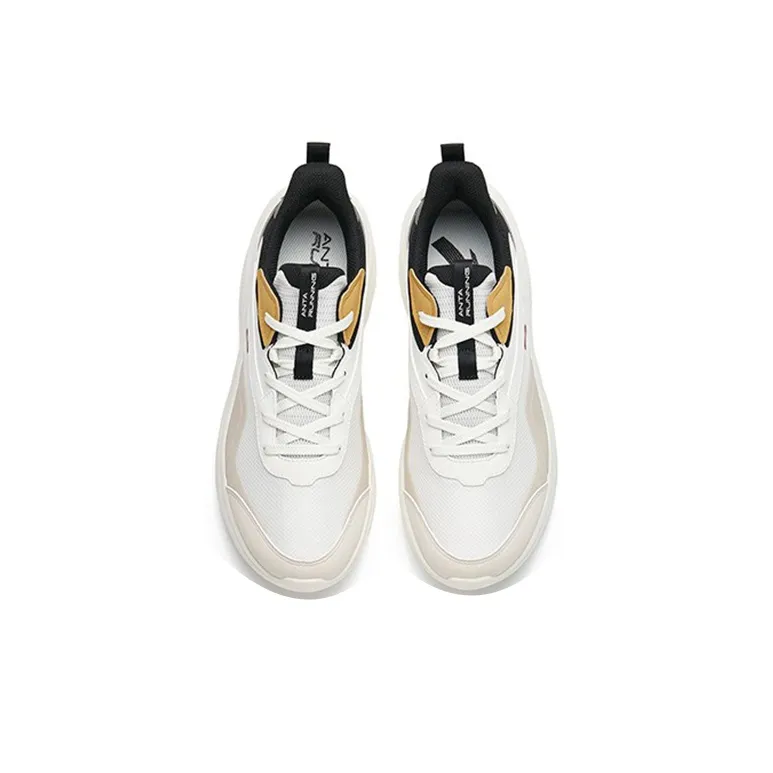 ANTA Running Collection Running Shoes Men Low Top Ivory White/Mud Gray/Black-3