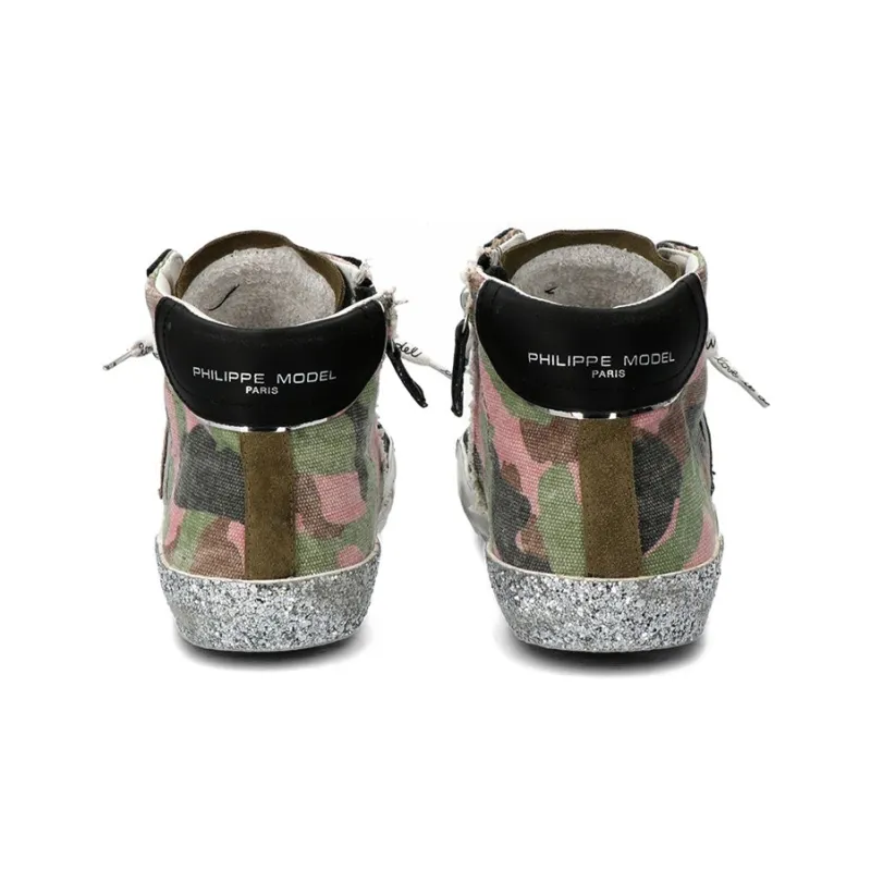 PHILIPPE MODEL Skateboard Shoes Women's High-Top Camouflage-3