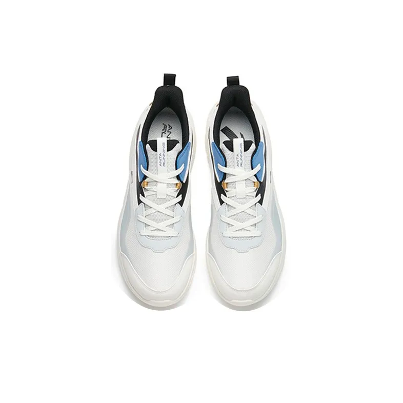 ANTA Running Collection Running Shoes Men Low Top Ivory White/Black/Light Asphalt Gray-3