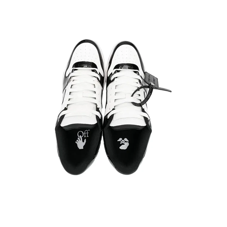 OFF WHITE Out Of Office Low Top Patent Sneaker 'Black White'-3