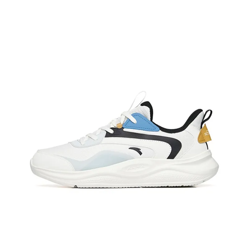 ANTA Running Collection Running Shoes Men Low Top Ivory White/Black/Light Asphalt Gray-0
