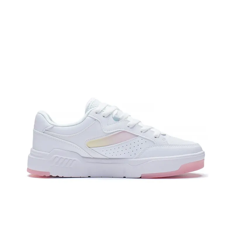 LiNing Ace Cushioning Wear Resistant Low Top Skateboard Shoes Women's White-1