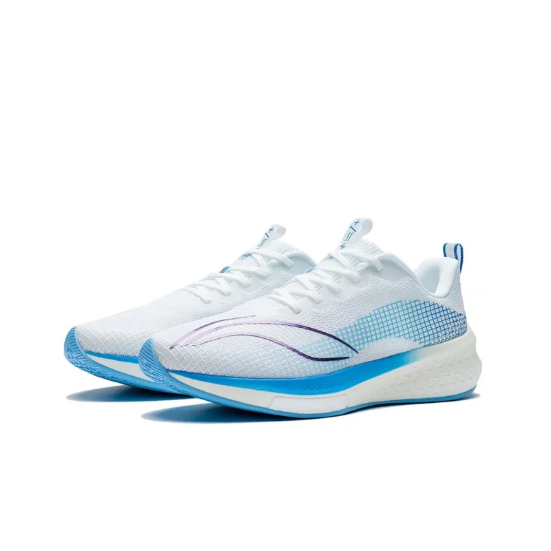 LiNing Red Hare 5 Pro Anti-Slip Wear-Resistant Low-Top Running Shoes White Blue-2