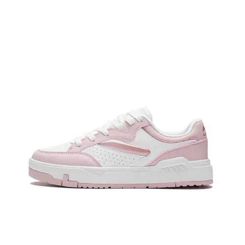 LINING Skateboard Shoes Women's Low-Top Peach Pink/Misty White