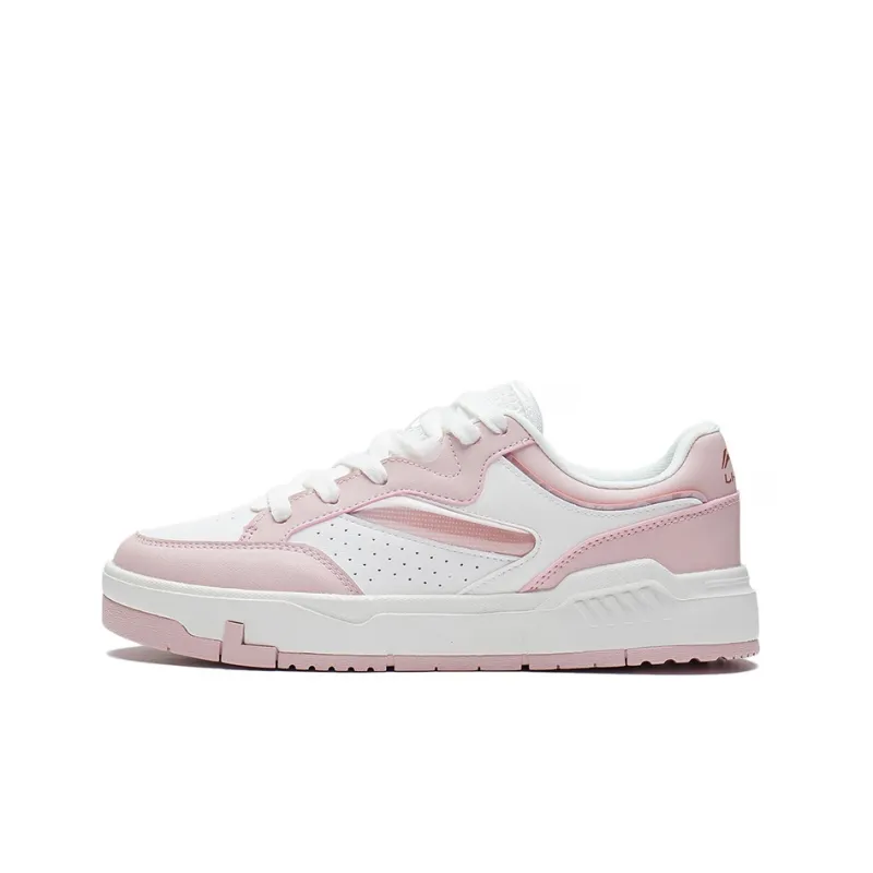 LiNing Ace Anti Slip Wear Resistant Low Top Skateboard Shoes Women's White Pink-0