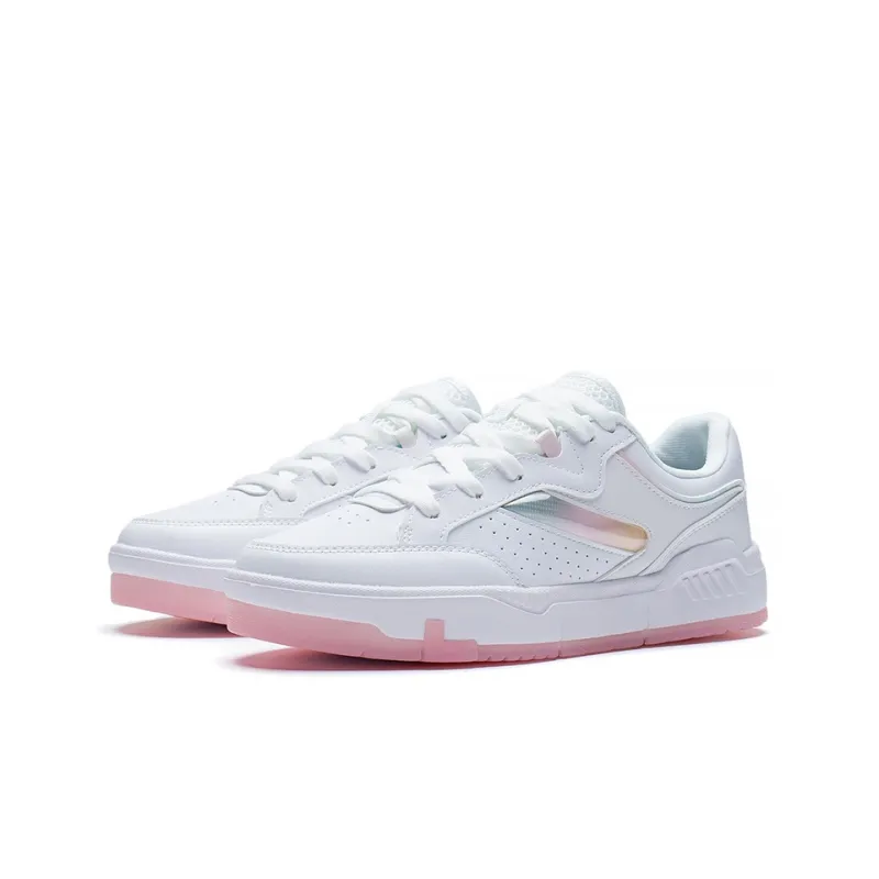 LiNing Ace Cushioning Wear Resistant Low Top Skateboard Shoes Women's White-2