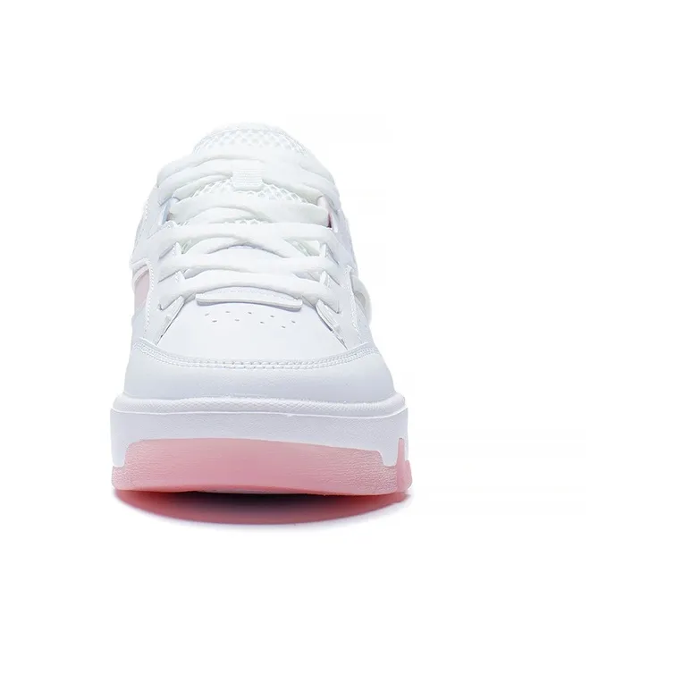 LiNing Ace Cushioning Wear Resistant Low Top Skateboard Shoes Women's White-4