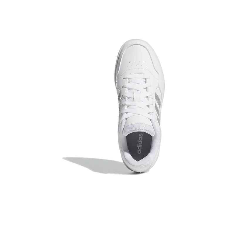 Adidas Hoops 3.0 Low Cut Tennis Shoes 'White Silver Metallic' Women's-4