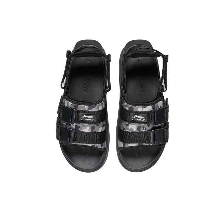 LiNing Beach Sandals Men's Black Gray Color-3