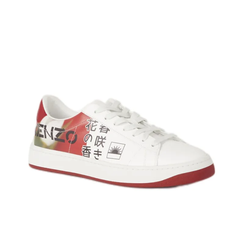 KENZO Kourt Low-Top Stylish Skateboarding Shoes Women's White-2