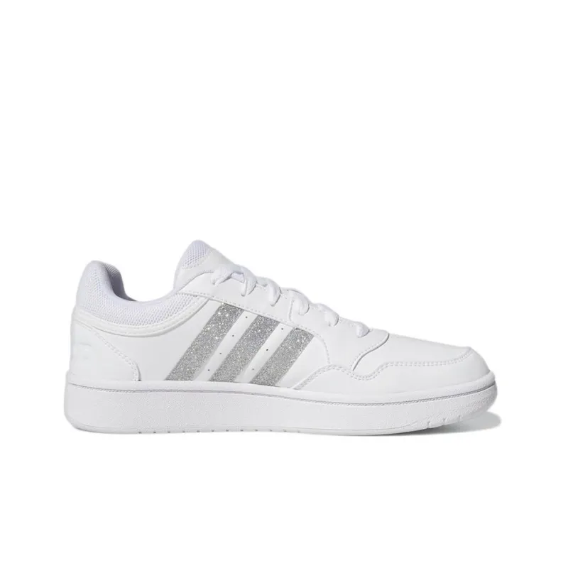 Adidas Hoops 3.0 Low Cut Tennis Shoes 'White Silver Metallic' Women's-1