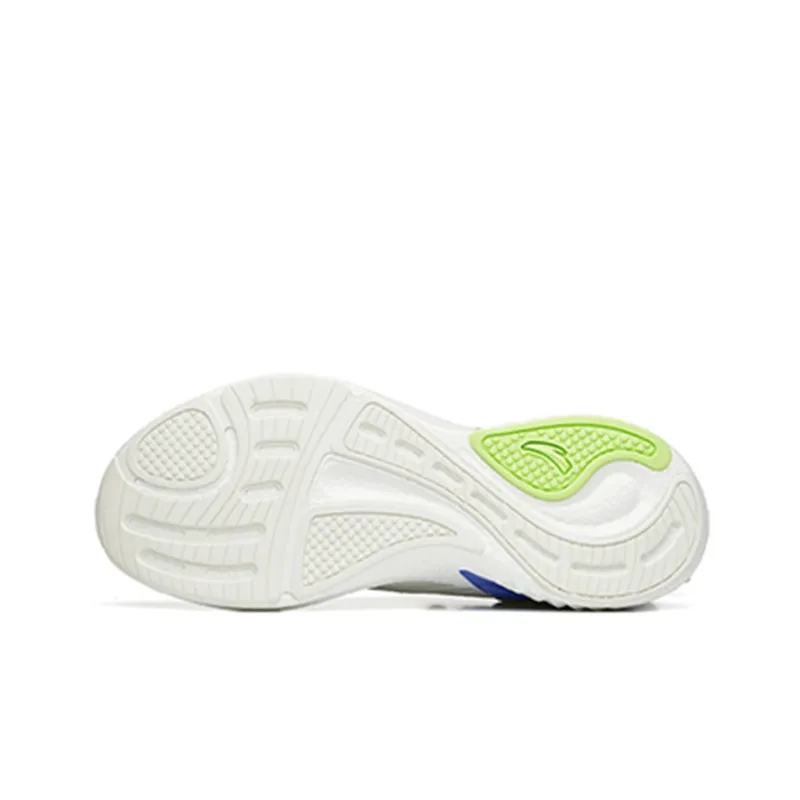 Anta Cushioning Anti-Slip Wear-Resistant Breathability Low-Top Running Shoes Men's White Green Purple Mesh-4