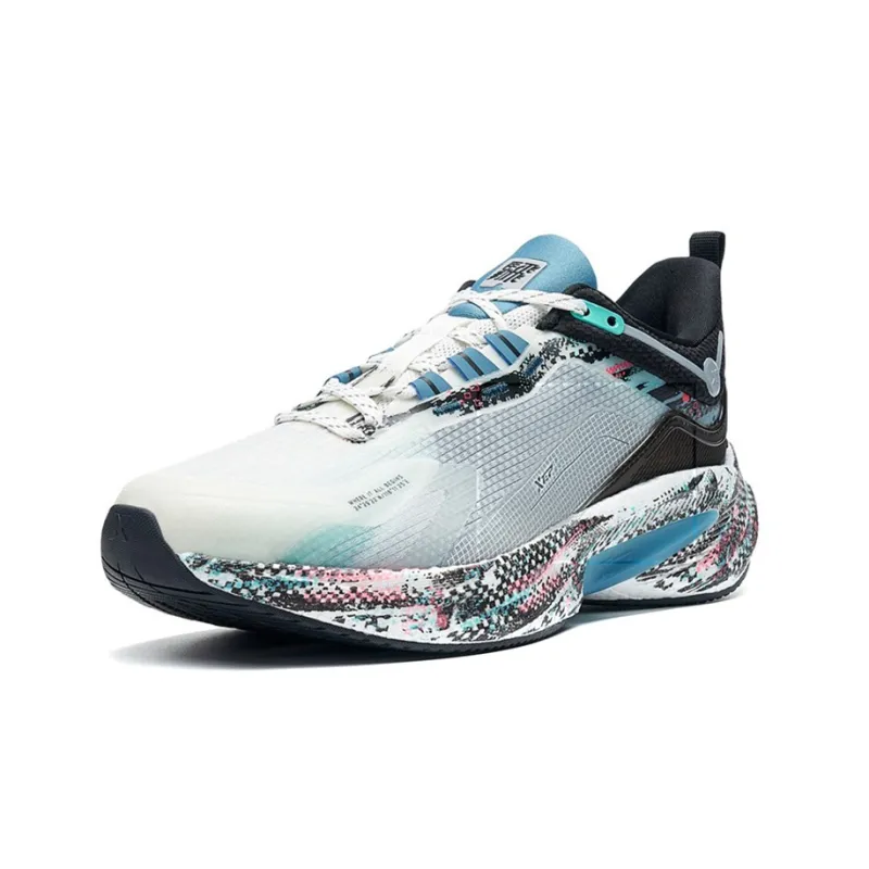 XTEP Speeding 3.0 Breathable Low-Top Running Shoes Men's White Gray Blue-1