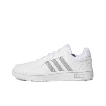 Adidas Neo Hoops 3.0 Low Cut Tennis Shoes 'White Silver Metallic' Women's