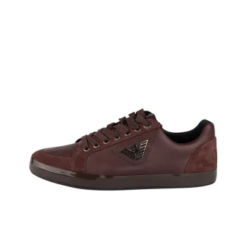 EMPORIO ARMANI Stylish Skateboarding Shoes Women's Burgundy