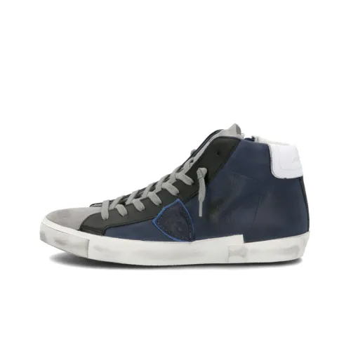 PHILIPPE MODEL Skateboard Shoes Men Mid-Top Marine Blue