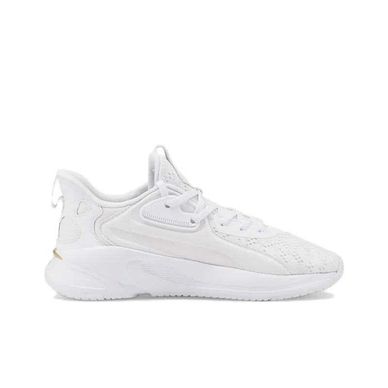 PUMA Softride Cushioning Abrasion Resistant Breathable Low Top Running Shoes Women's White Gold-1