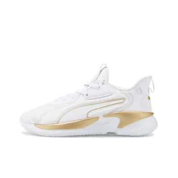 PUMA Softride Cushioning Abrasion Resistant Breathable Low Top Running Shoes Women's White Gold