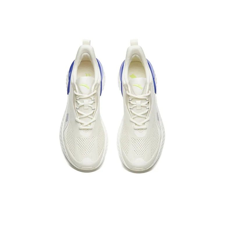 Anta Cushioning Anti-Slip Wear-Resistant Breathability Low-Top Running Shoes Men's White Green Purple Mesh-2