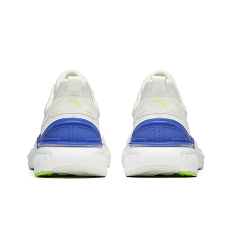 Anta Cushioning Anti-Slip Wear-Resistant Breathability Low-Top Running Shoes Men's White Green Purple Mesh-3