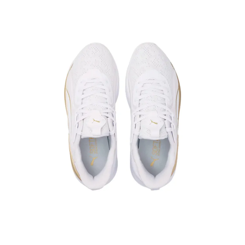 PUMA Softride Cushioning Abrasion Resistant Breathable Low Top Running Shoes Women's White Gold-2