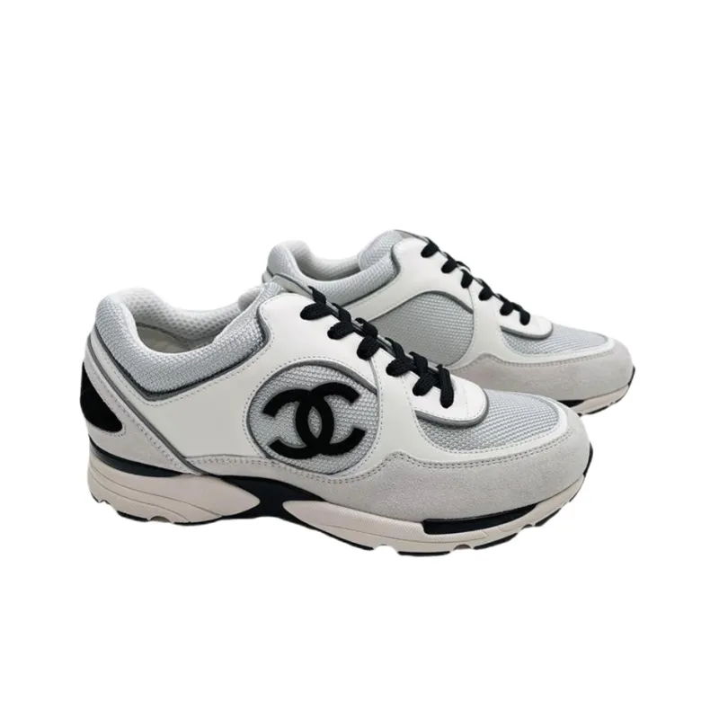 CHANEL Sneaker 'White Light Grey Black' Women's-1