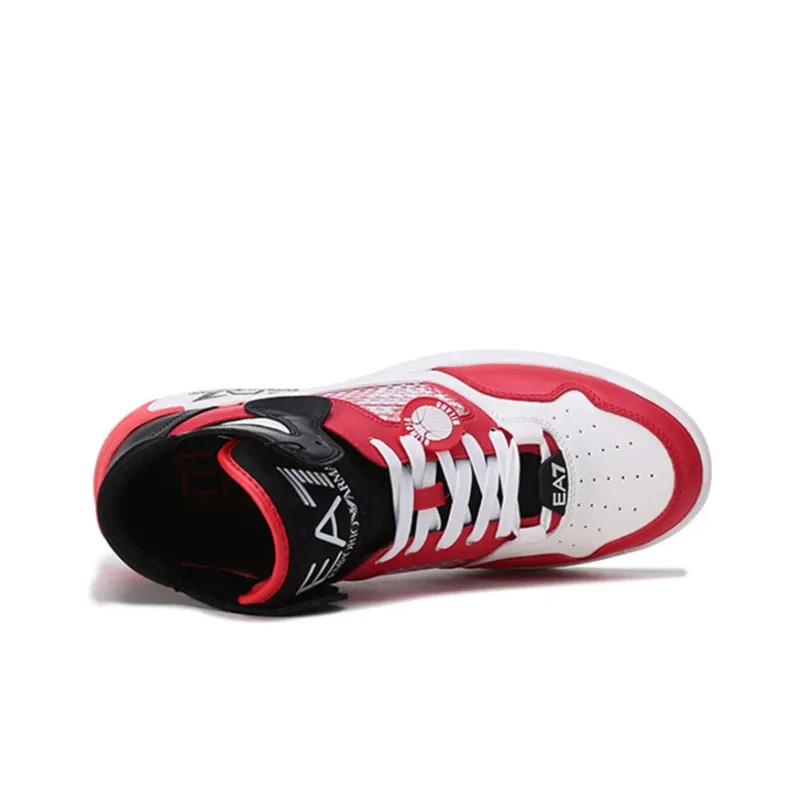 EMPORIO ARMANI EA7 Stylish Skateboarding Shoes Men's Red White-4