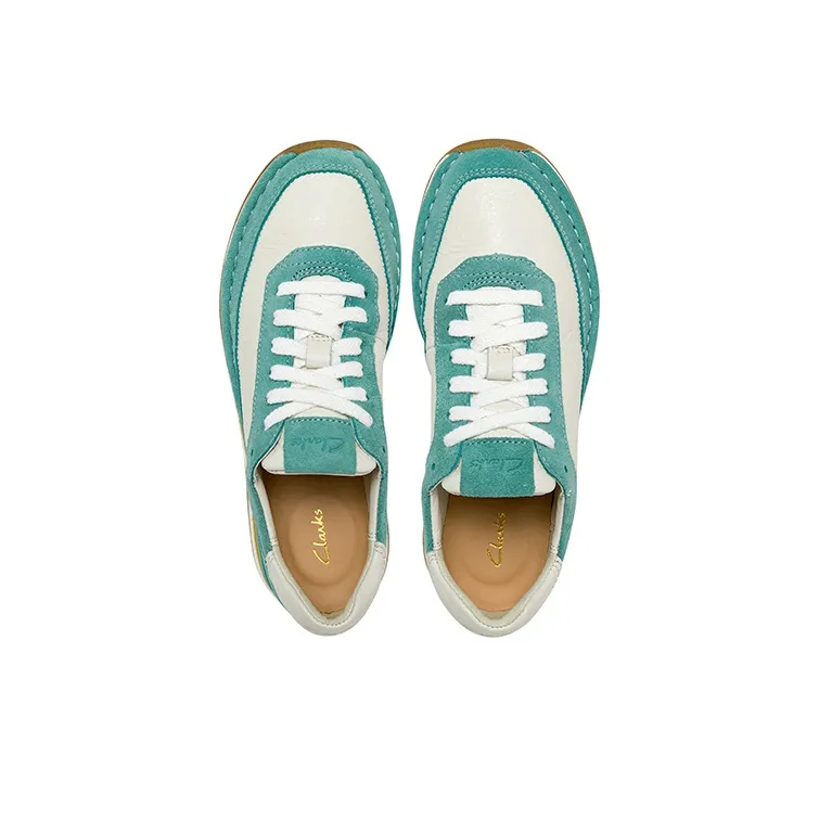 Clarks Low Top Casual Shoes Women's Blue Green-3