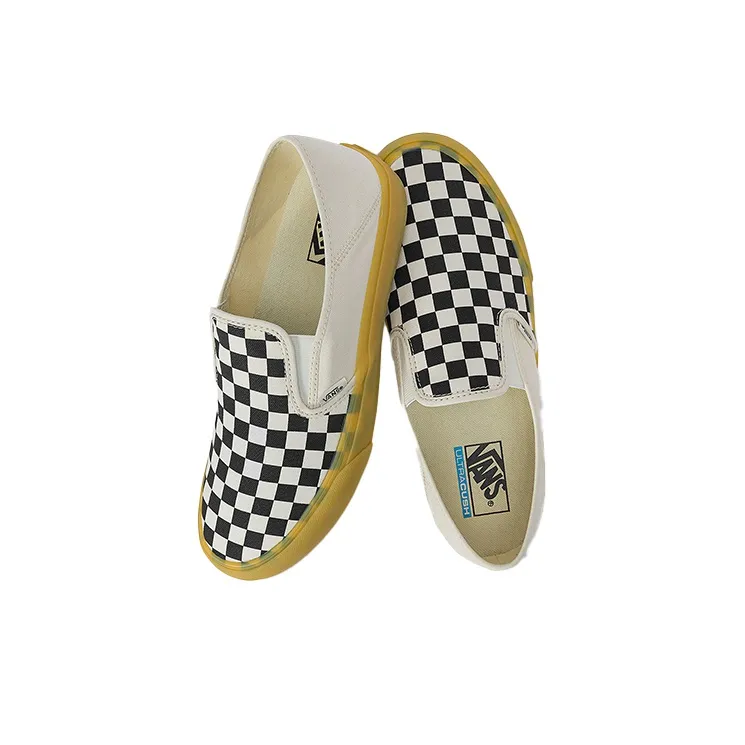 Vans Slip On "Checkerboard" Black Marshmallow Gum-3