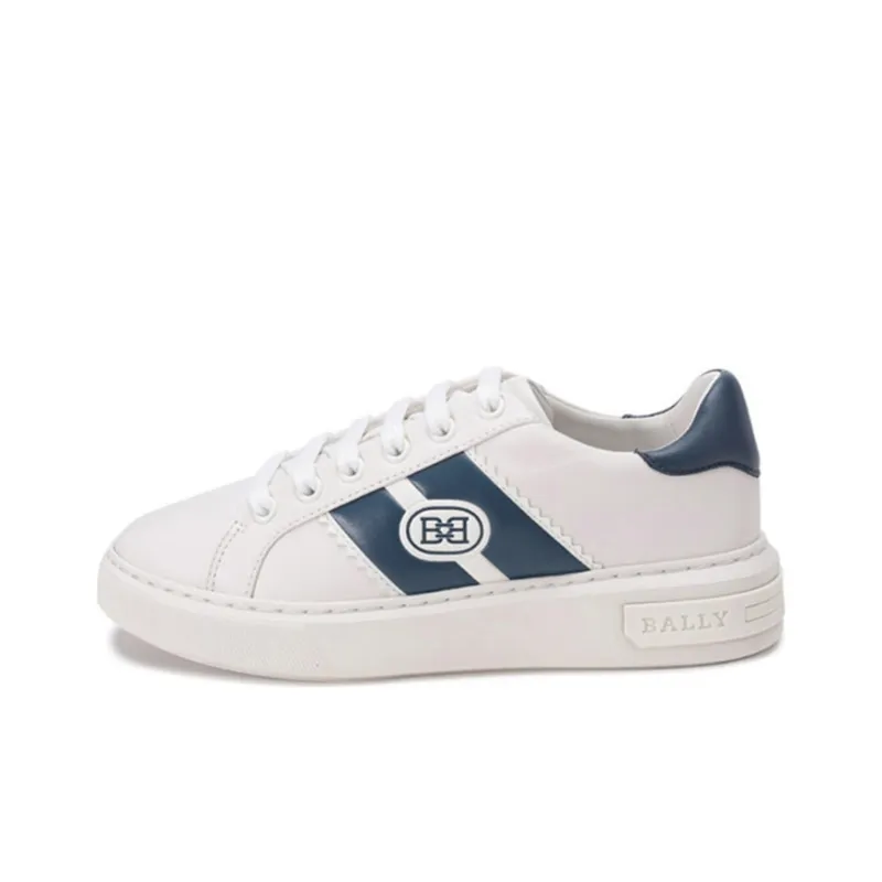 BALLY B Chain Stylish Skateboarding Shoes Women's White Gray Blue Tail-0