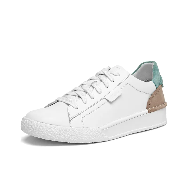 Clarks Stylish Skateboarding Shoes Women's White Green-1