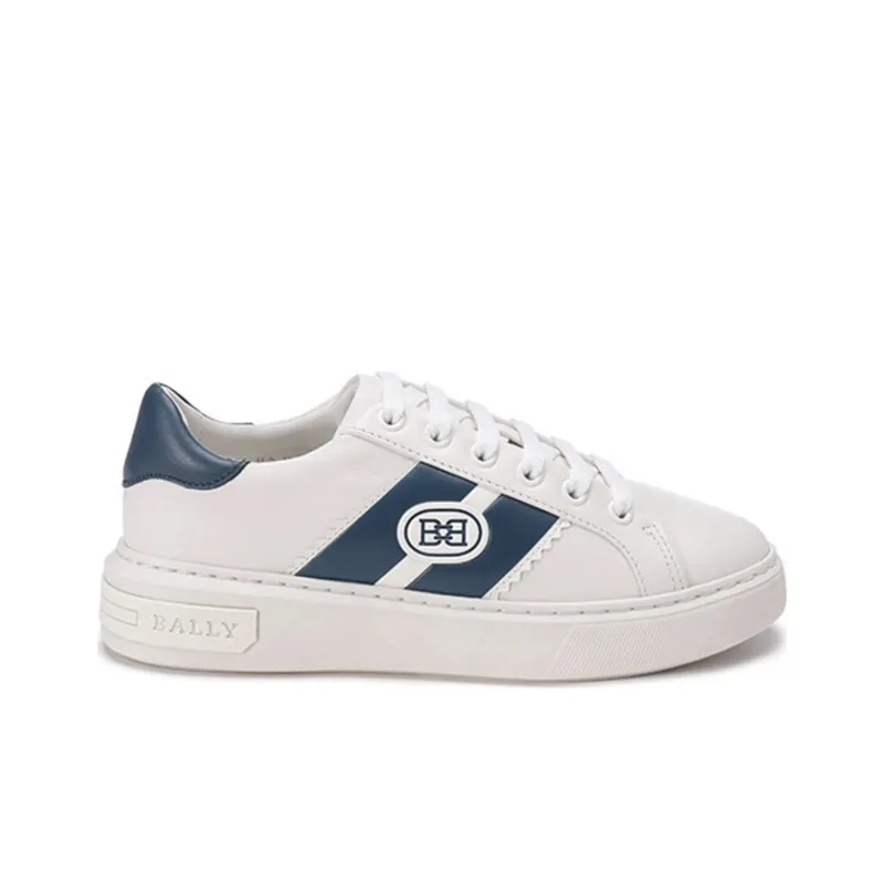 BALLY B Chain Stylish Skateboarding Shoes Women's White Gray Blue Tail-1