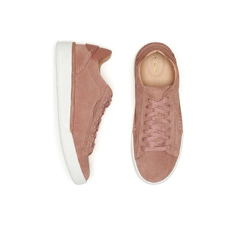 Clarks Skateboard Shoes Women's Low Top Rose Pink-3