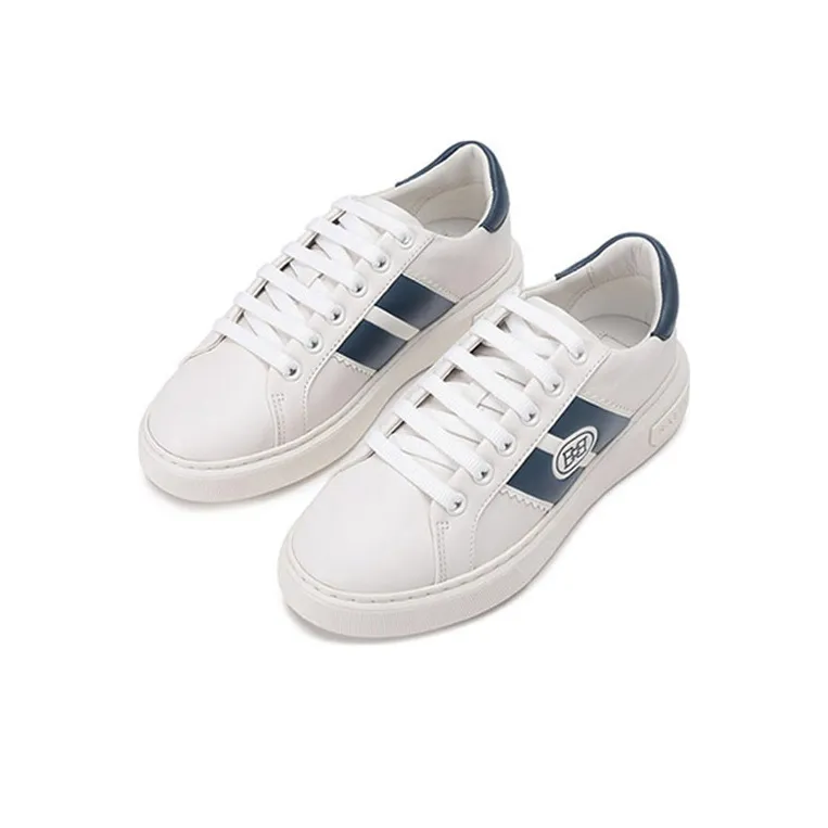 BALLY B Chain Stylish Skateboarding Shoes Women's White Gray Blue Tail-2