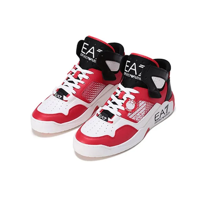 EMPORIO ARMANI EA7 Stylish Skateboarding Shoes Men's Red White-2