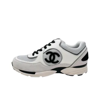CHANEL Cc Logo Trainer White Leather Women's