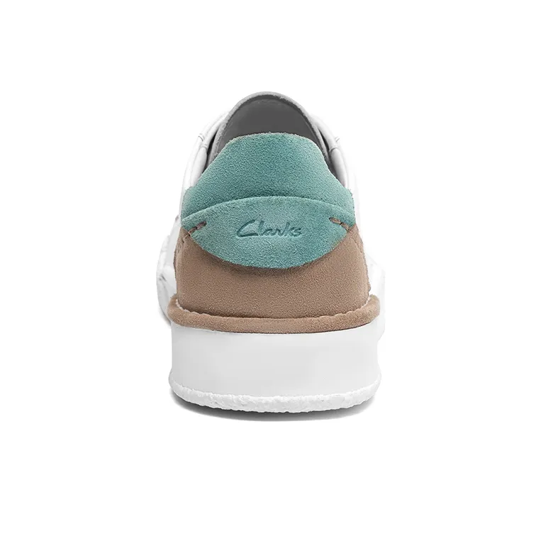 Clarks Stylish Skateboarding Shoes Women's White Green-2