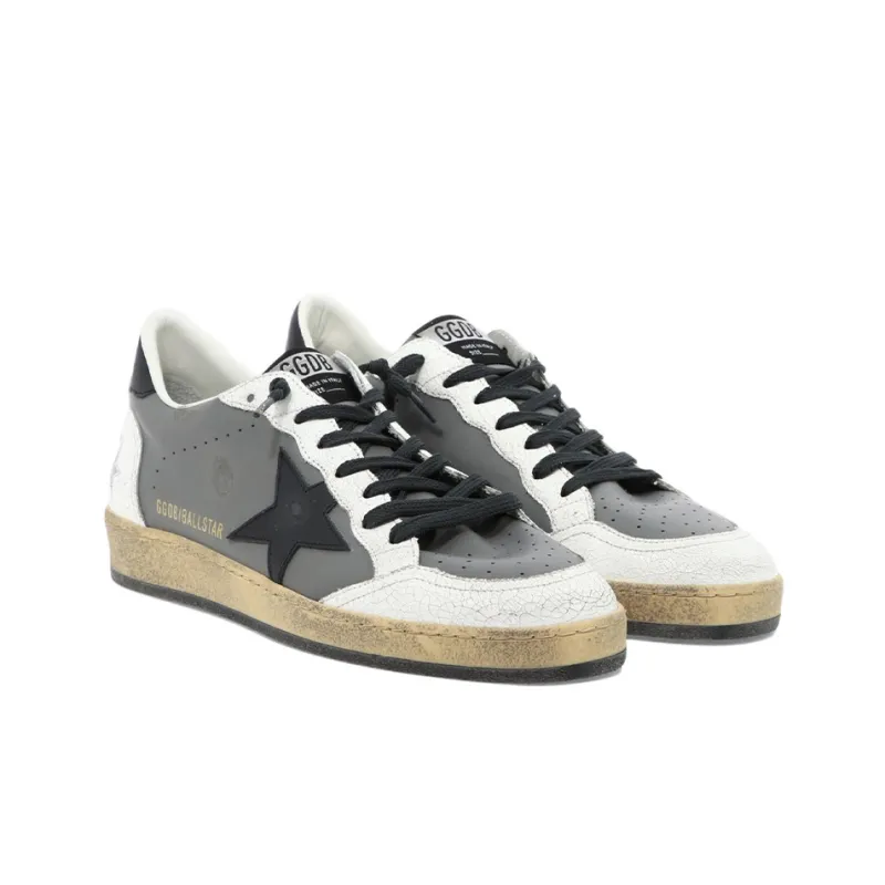 Golden Goose Ball Star Low Top Stylish Skateboarding Shoes Men's Gray White-2