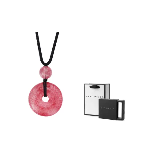 VIVIWELL Jade Necklaces Women's Rose Red