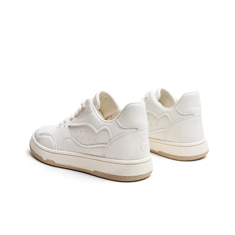 Jifffly Anti Slip Wear Resistant Low Top Skateboard Shoes Unisex Distressed White-4