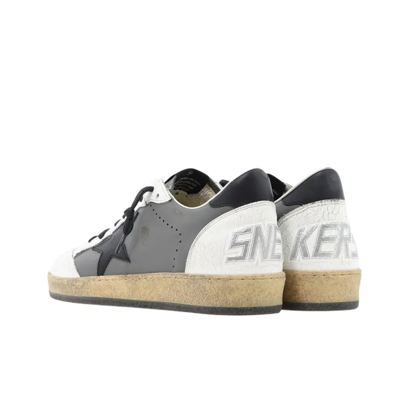 Golden Goose Ball Star Low Top Stylish Skateboarding Shoes Men's Gray White-3