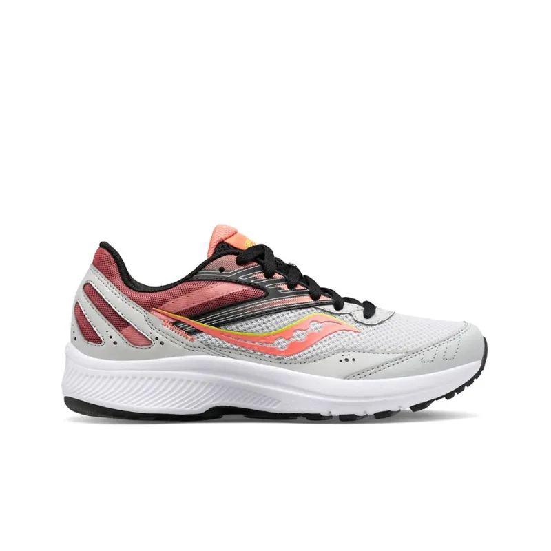 Saucony Shock Absorbers Slip Resistant, Abrasion Resistant, Lightweight Low Top Trail Running Shoes Women's Gray Pink-1