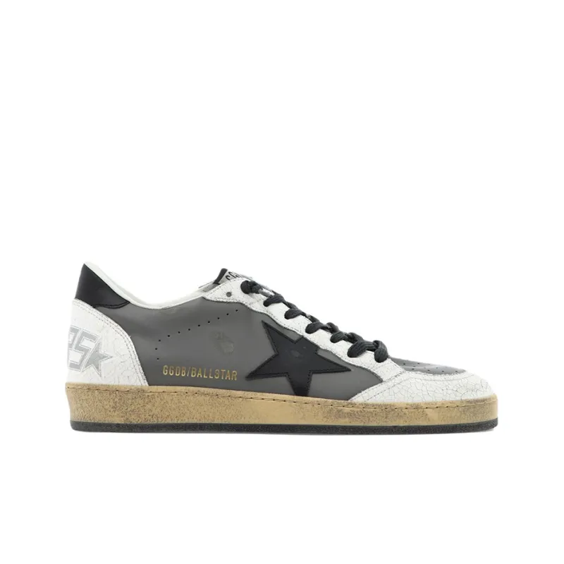 Golden Goose Ball Star Low Top Stylish Skateboarding Shoes Men's Gray White-1