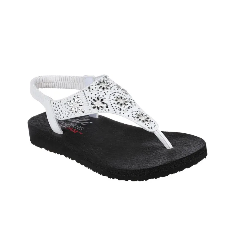 Skechers Meditation Rubber Sole Abrasion-Resistant Flip Flops Women's White Black-2