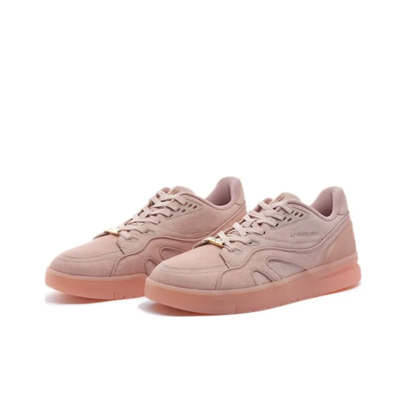 LI-NING 1990 Anti-Slip And Wear-Resistant Lightweight Low-Top Skateboard Shoes Men's Tea Orange Powder-1