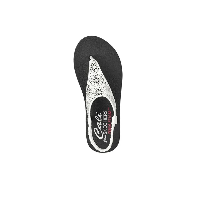 Skechers Meditation Rubber Sole Abrasion-Resistant Flip Flops Women's White Black-3
