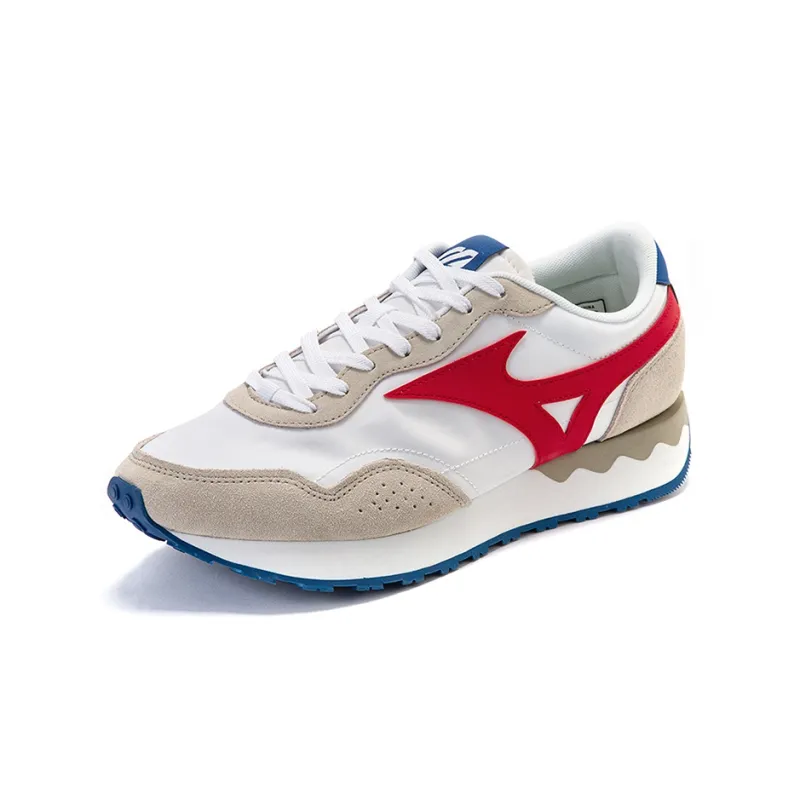 Mizuno LG 70s Anti-Slip And Wear-Resistant Breathable Low-Top Casual Shoes Unisex White Gray Red-2