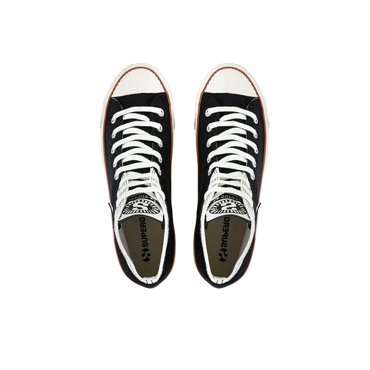 SUPERGA Skateboard Shoes Unisex High-Top Black-3