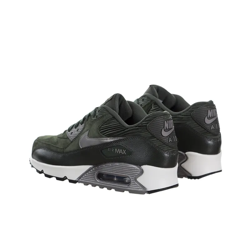 Nike Air Max 90 Leather Carbon Green Metallic Pewter Women's-3