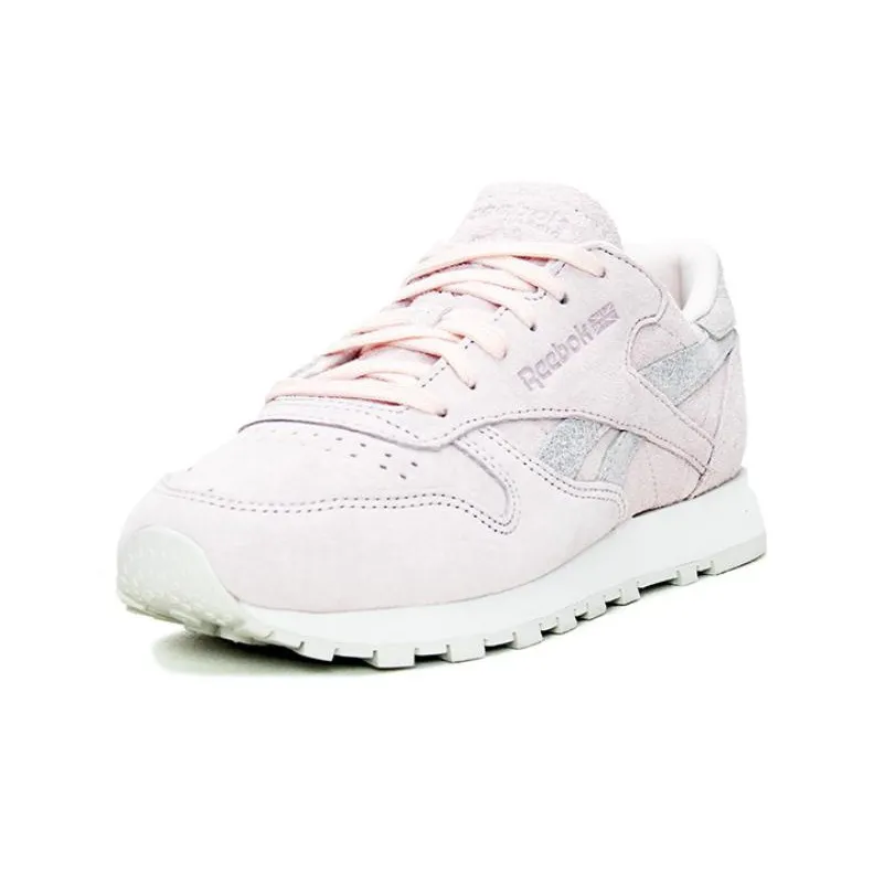 Reebok Classic Leather Wear-Resistant Low-Top Running Shoes Women's Light Pink-1